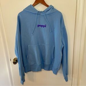 Adult Poppi Future of Soda Graphic Hoodie Sweatshirt - Blue Size XXL